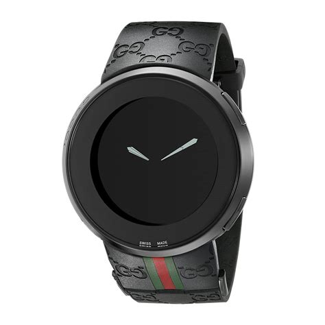gucci men's ya114207 'i-gucci' black rubber watch